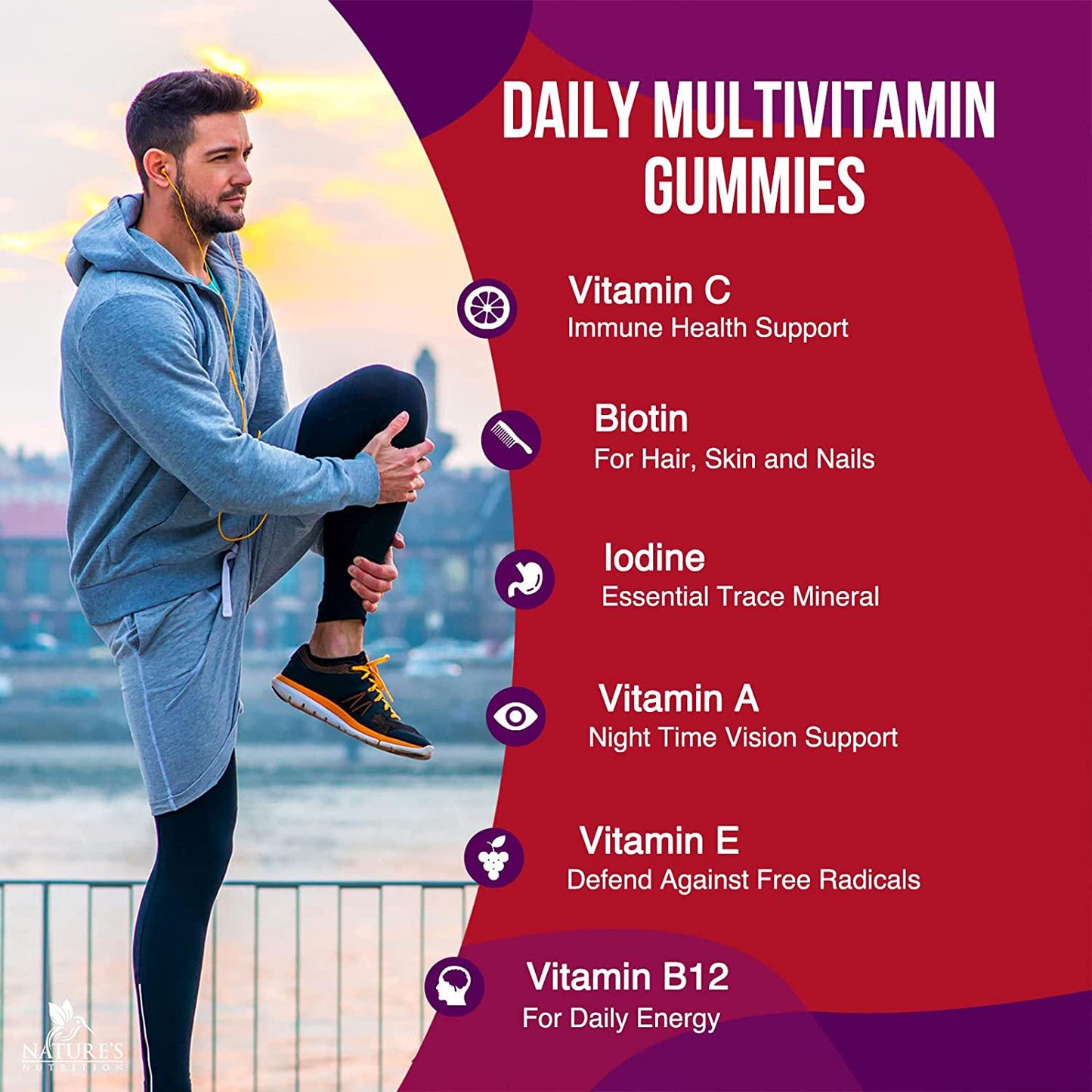 Adult Multivitamin Gummies with Vitamin C, D3 and Zinc for Immune Health Support - Natural Complete Daily Gummy Vitamin Supplement - Vegetarian Multi Vitamins for Men and Women - 120 Gummies