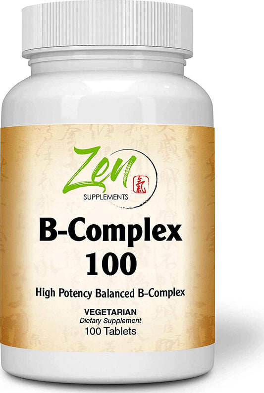 Advanced B Complex Vitamin Supplement - Full-Spectrum B Vitamin Supplement with Folic Acid, Biotin, Inositol - Support Immune and Cardio Health, Energy Metabolism – 100 Tablets