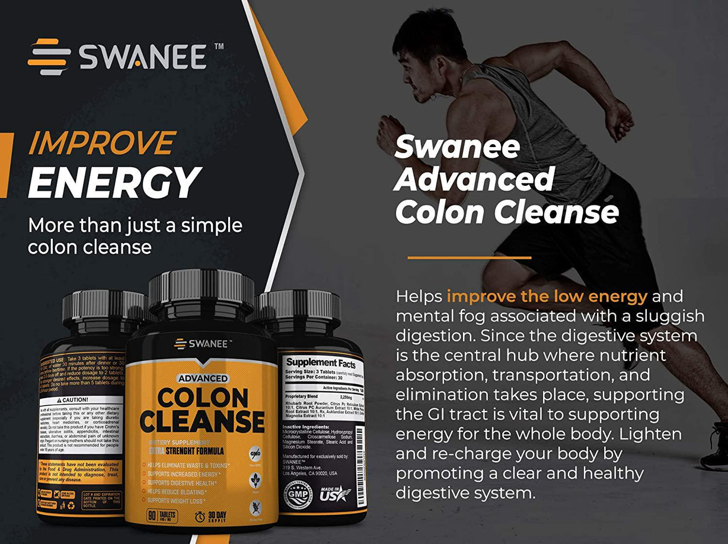 Advanced Colon Cleanse for Regularity, Weight Loss, Full Body Detox, Bloating and Complexion 90 Tablets