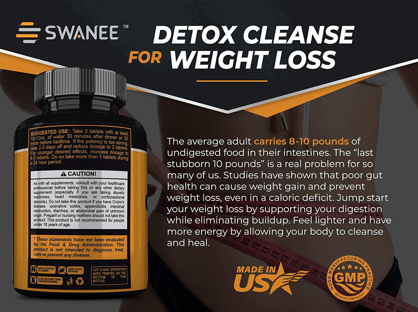 Advanced Colon Cleanse for Regularity, Weight Loss, Full Body Detox, Bloating and Complexion 90 Tablets