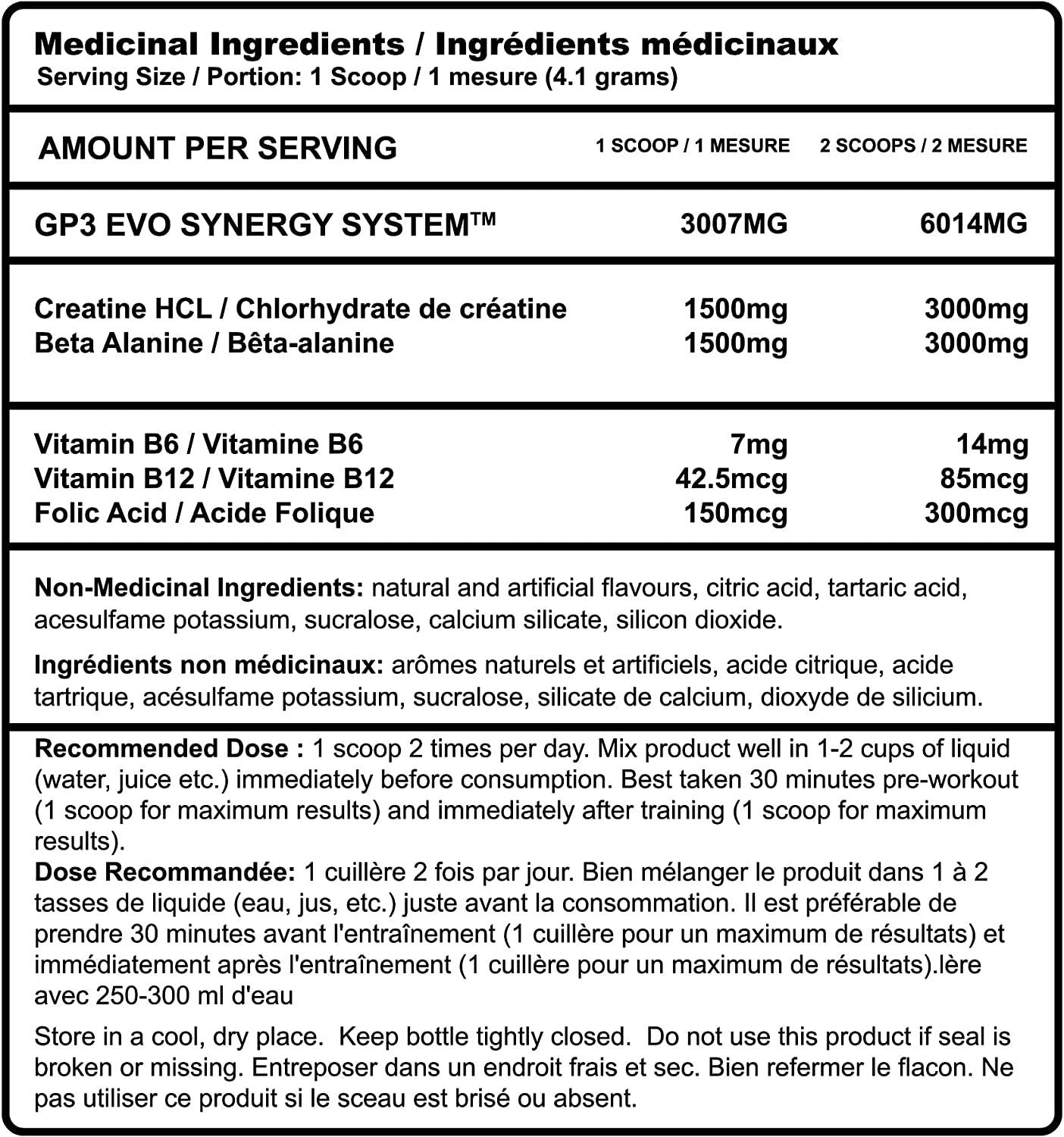 Advanced Genetics GP3 EVO Creatine HCL, Beta-Alanine and B Vitamins, Stimulant Free Pre-Workout, Post-Workout, Ice Berry - 50 Servings - 205 Grams