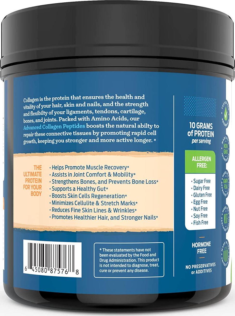 Advanced Hydrolyzed Collagen Peptides - Unflavored Protein Powder - Mixes Into Drinks and Food - Pasture Raised, Grass Fed - for Paleo and Keto; Joints and Bones - 41 Servings Collegen - by ForestLeaf