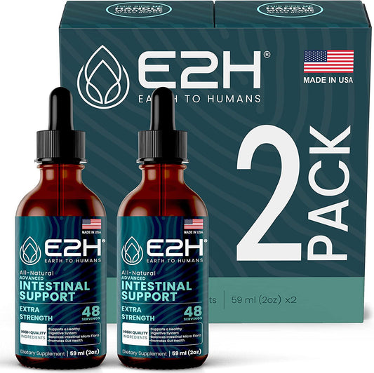 Advanced Intestinal Support - All-Natural Intestinal Cleanse and Propietary Digestive Supplement - Contains Wormwood and Black Walnut Extract and More | Non-GMO, Vegan | 48 Servings (2 Bottles)