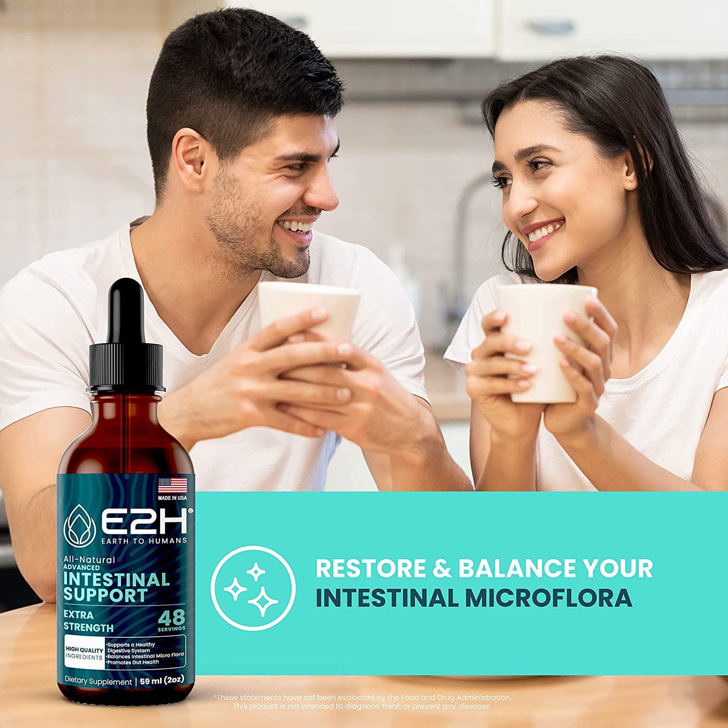 Advanced Intestinal Support - All-Natural Intestinal Cleanse and Propietary Digestive Supplement - Contains Wormwood and Black Walnut Extract and More | Non-GMO, Vegan | 48 Servings (2 Bottles)