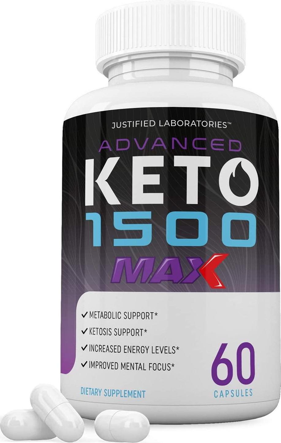 Advanced Keto 1500 Max 1200MG Pills Includes Apple Cider Vinegar goBHB Exogenous Ketones Advanced Ketogenic Supplement Ketosis Support for Men Women 60 Capsules