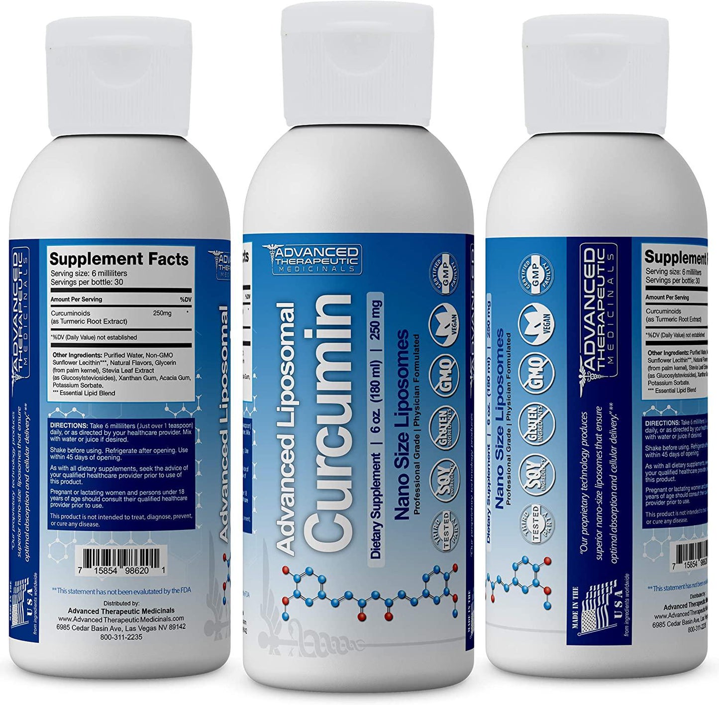 Advanced Liposomal Turmeric Curcumin 6 oz - Best Tumeric Supplements