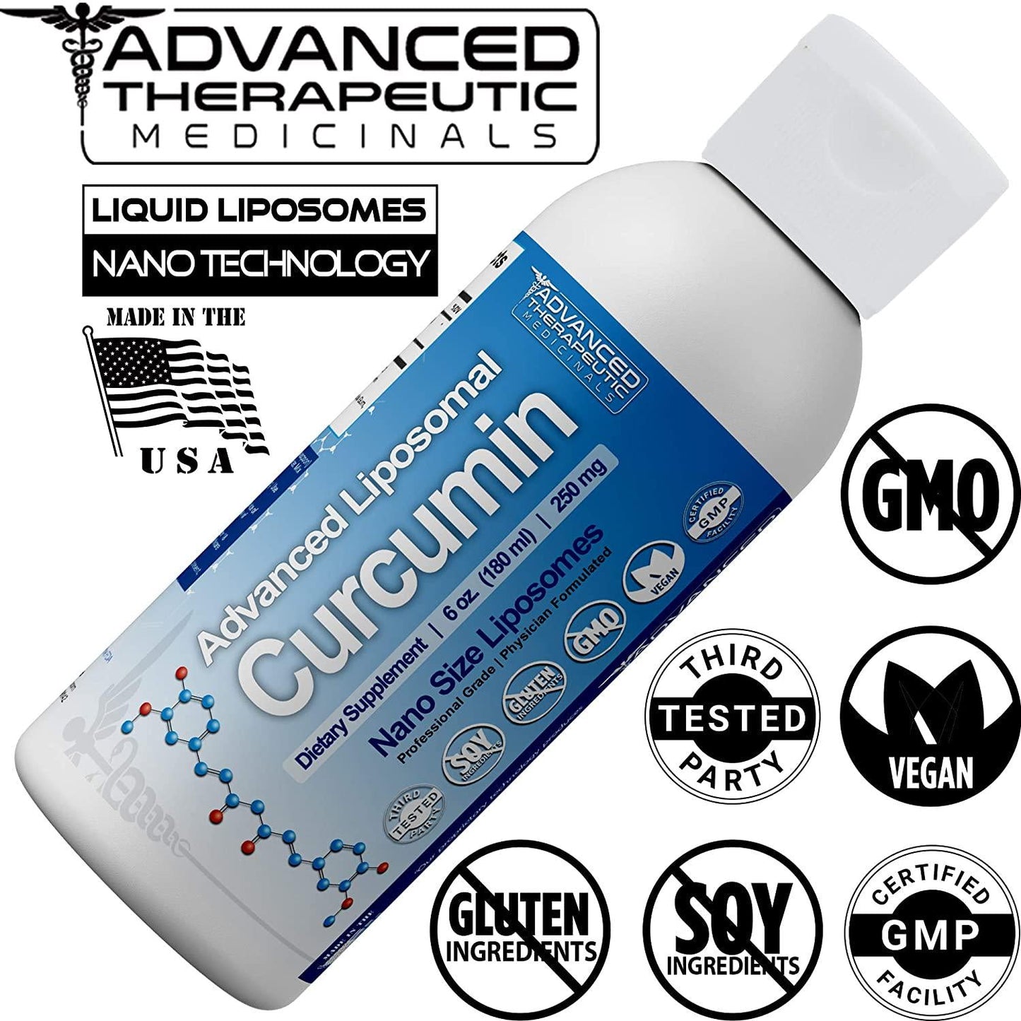 Advanced Liposomal Turmeric Curcumin 6 oz - Best Tumeric Supplements