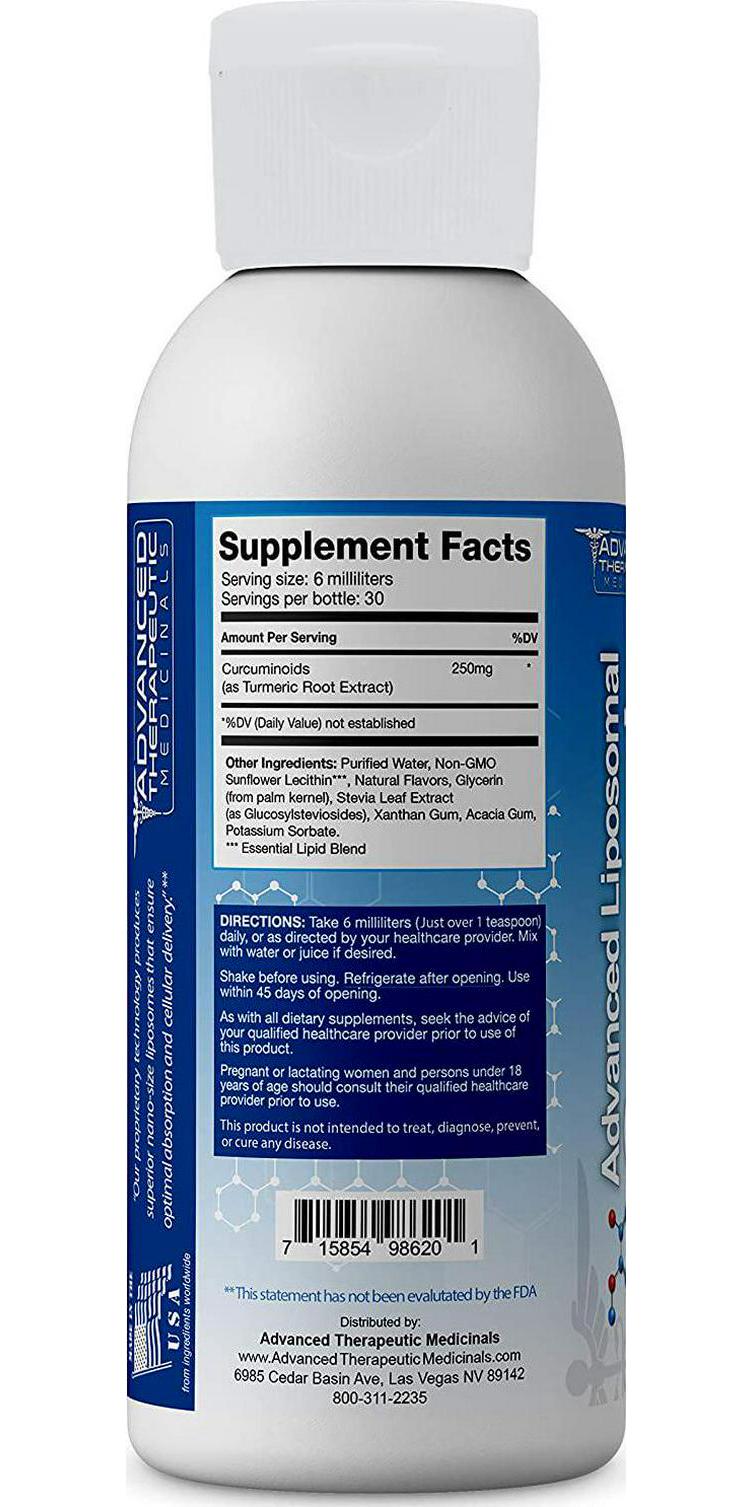 Advanced Liposomal Turmeric Curcumin 6 oz - Best Tumeric Supplements