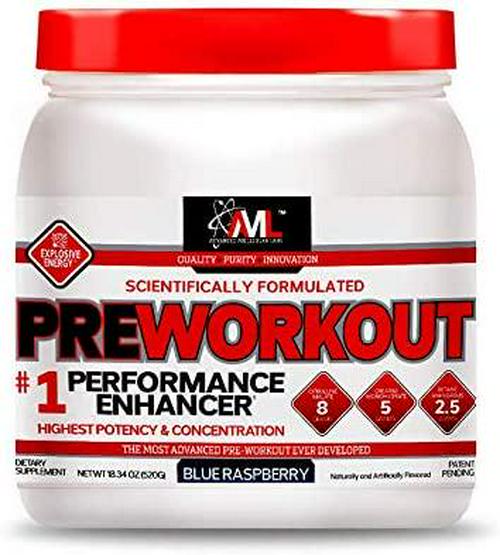 Advanced Molecular Labs - Pre Workout Powder, Increases Drive, Performance Enhancer, Blue Raspberry, 18.34 oz