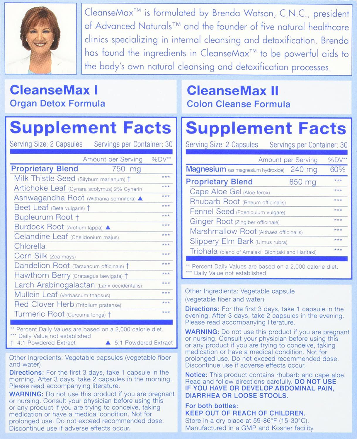 Advanced Naturals Cleansemax 2-Part Kit Blue and White 60 Count (Pack of 2) 120 Count