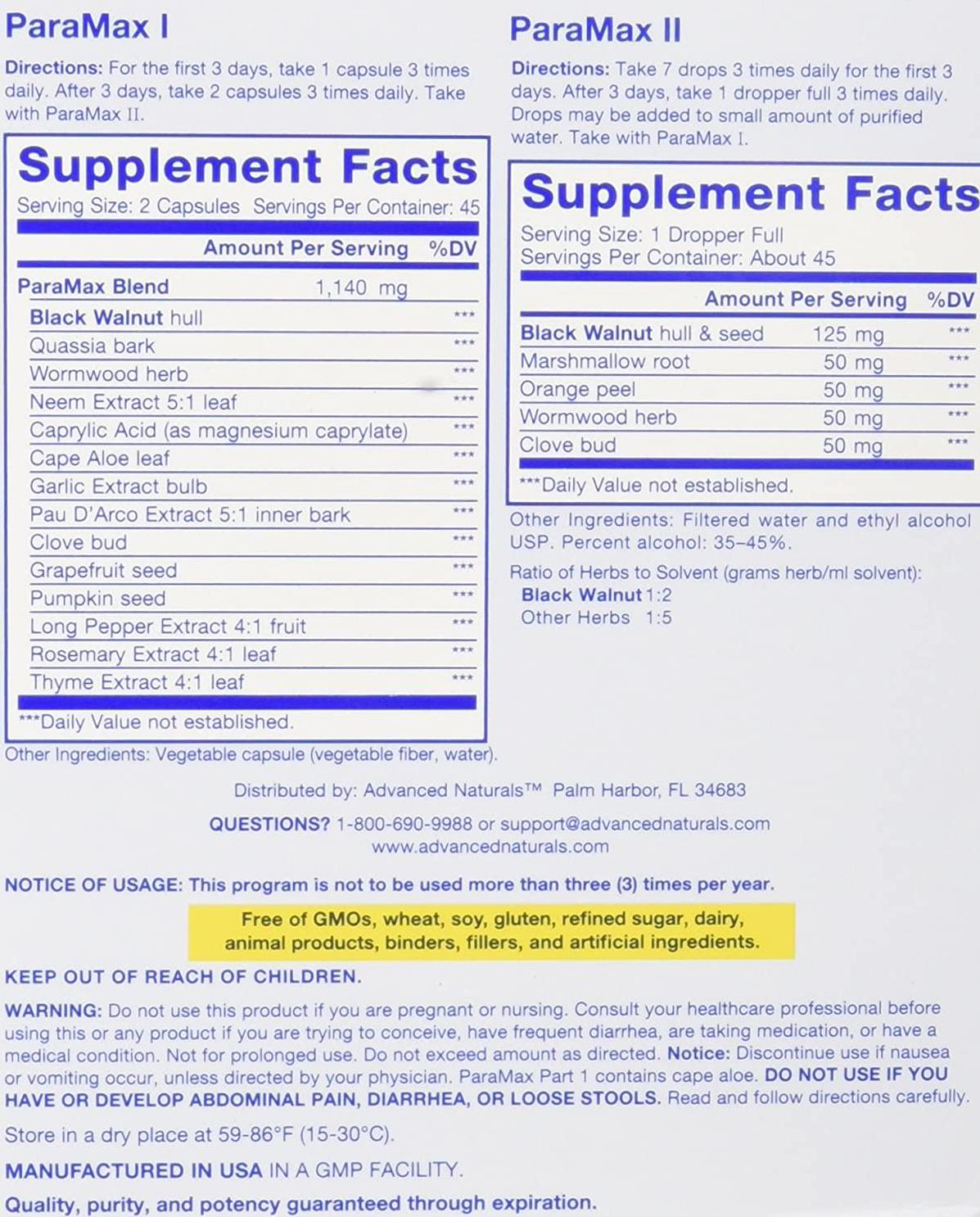 Advanced Naturals Paramax 2-Part Kit