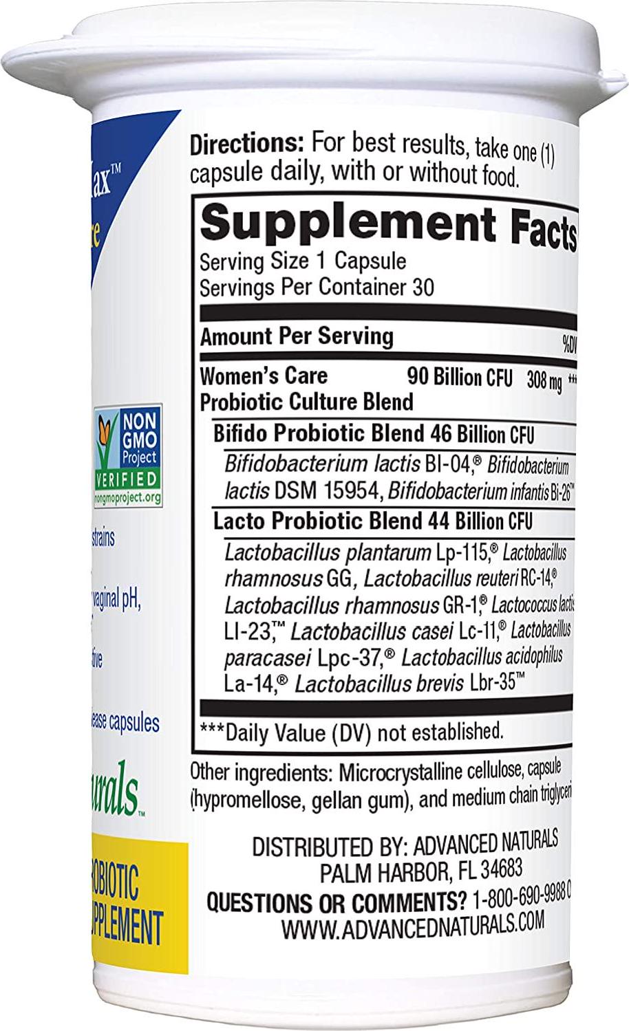 Advanced Naturals Ultimate Floramax Total Woman Care 90 Billion Caps, 30 Count