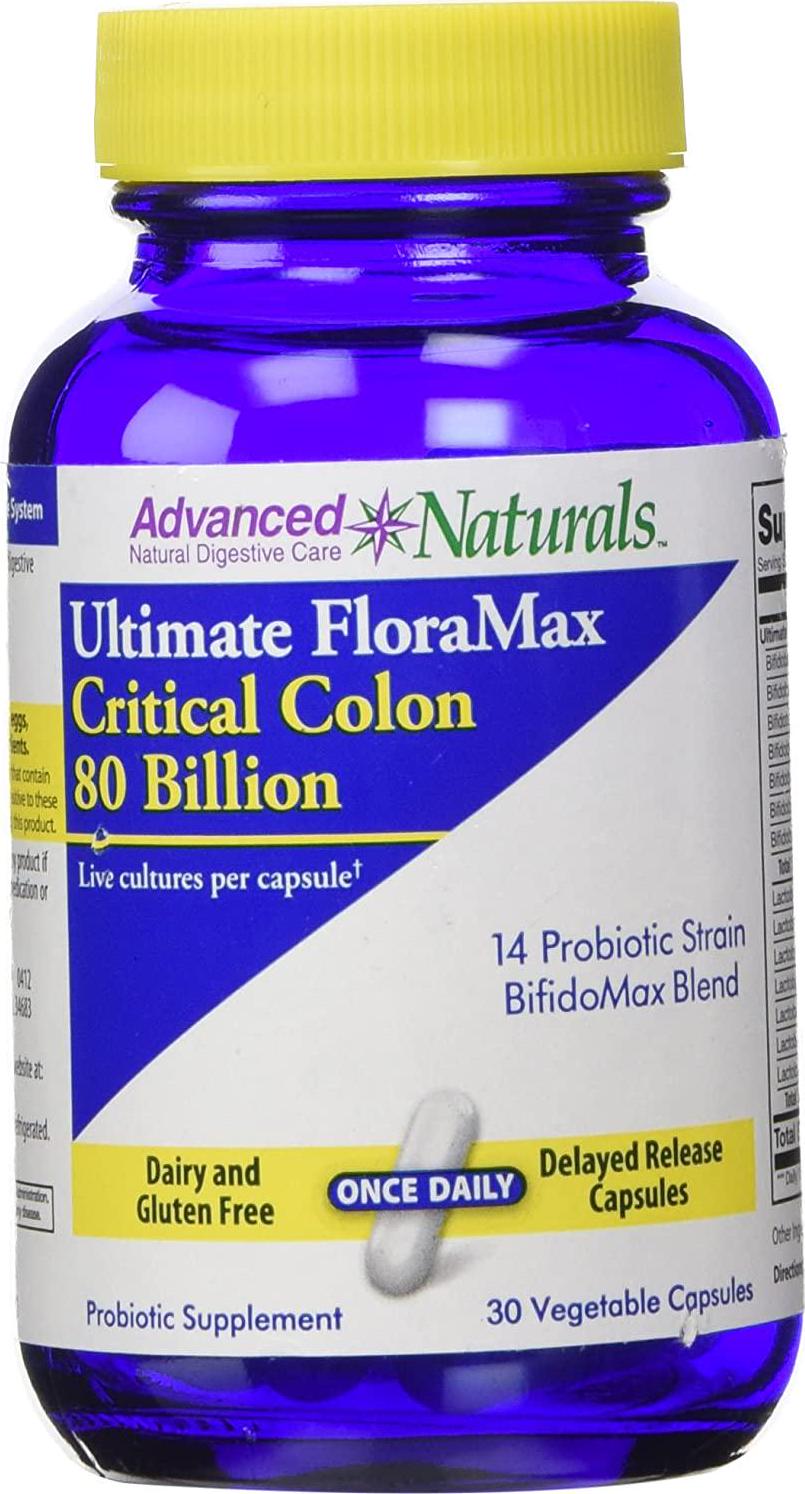Advanced Naturals Ultimate Floramax Critical Colon 80 Billion Caps, 30 Count