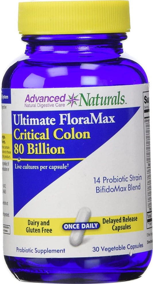 Advanced Naturals Ultimate Floramax Critical Colon 80 Billion Caps, 30 Count