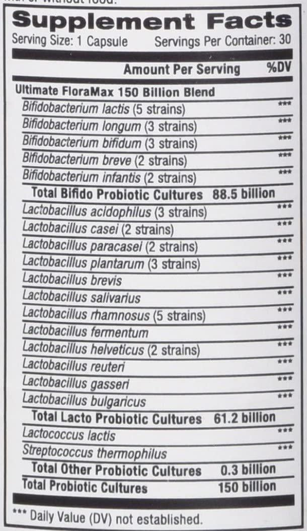 Advanced Naturals Ultimate Floramax 150 Billion Caps, 30 Count
