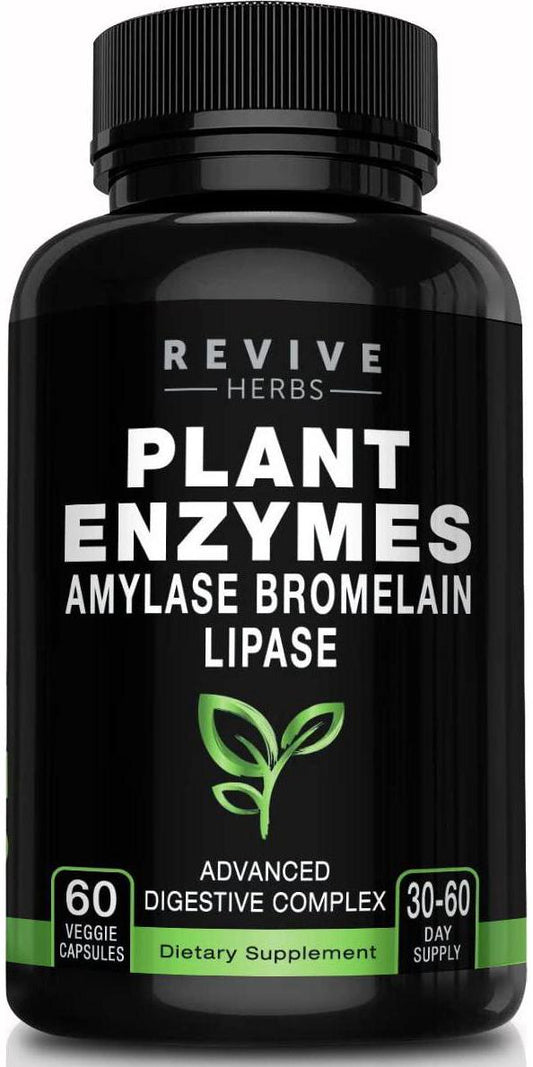 Advanced Plant Based Digestive Enzymes - Aspergillopepsin, Amylase, Bromelain, Lipase, Protease, Papain and More - Supports Gastrointestinal and Immune Health and Overall Digestion
