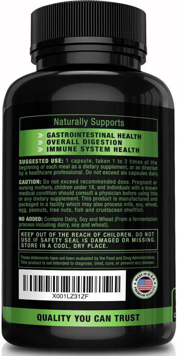 Advanced Plant Based Digestive Enzymes - Aspergillopepsin, Amylase, Bromelain, Lipase, Protease, Papain and More - Supports Gastrointestinal and Immune Health and Overall Digestion