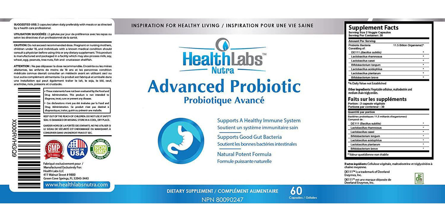 Advanced Probiotic Extra Strength Supplement for a Healthy Immune System, Restores Good Bacteria, Relieves Leaky Gut, Nausea, Indigestion, Irritable Bowel Syndrome