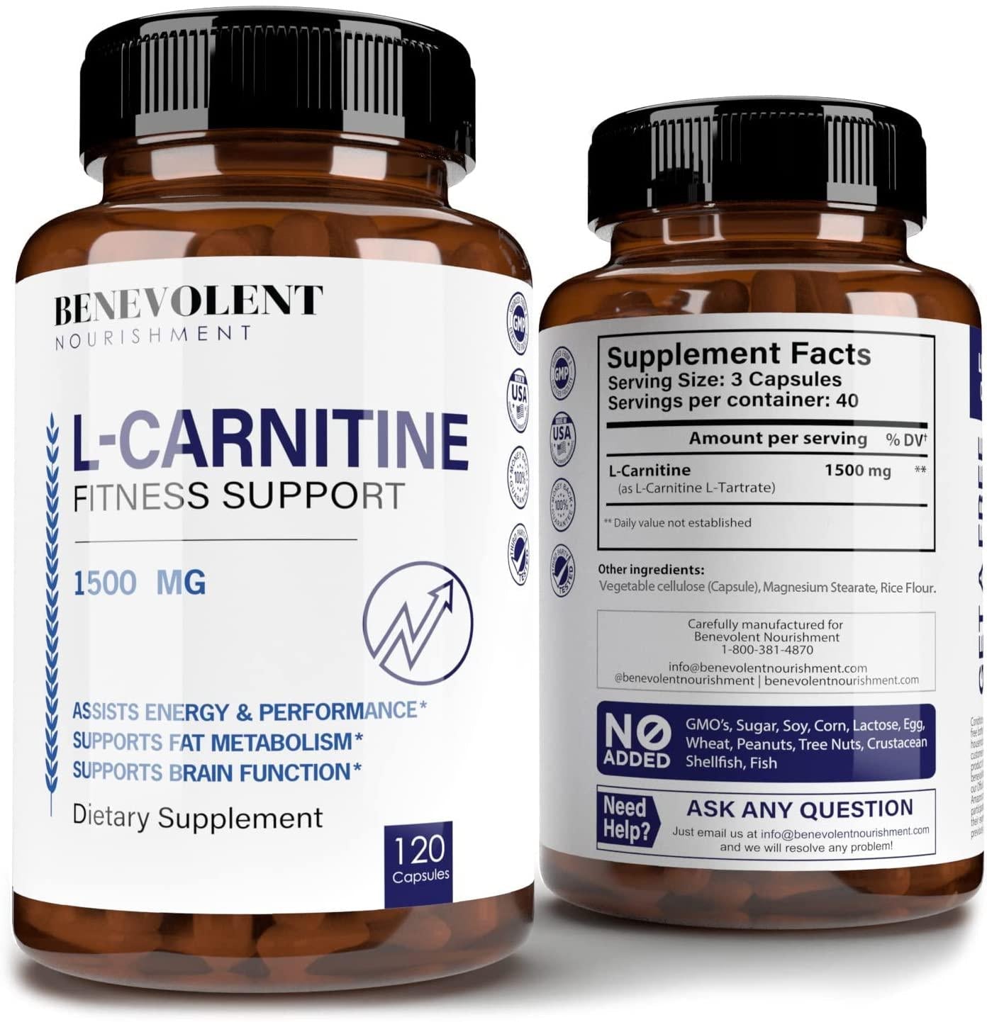 Advanced Strength L-Carnitine Supplement - 1500 MG High Potency L-Tartrate Amino Acids, 120 Veg Capsules, Increased Metabolism, Energy, Performance, Muscle Gain, Supports Memory, Focus Pro L Carnitine