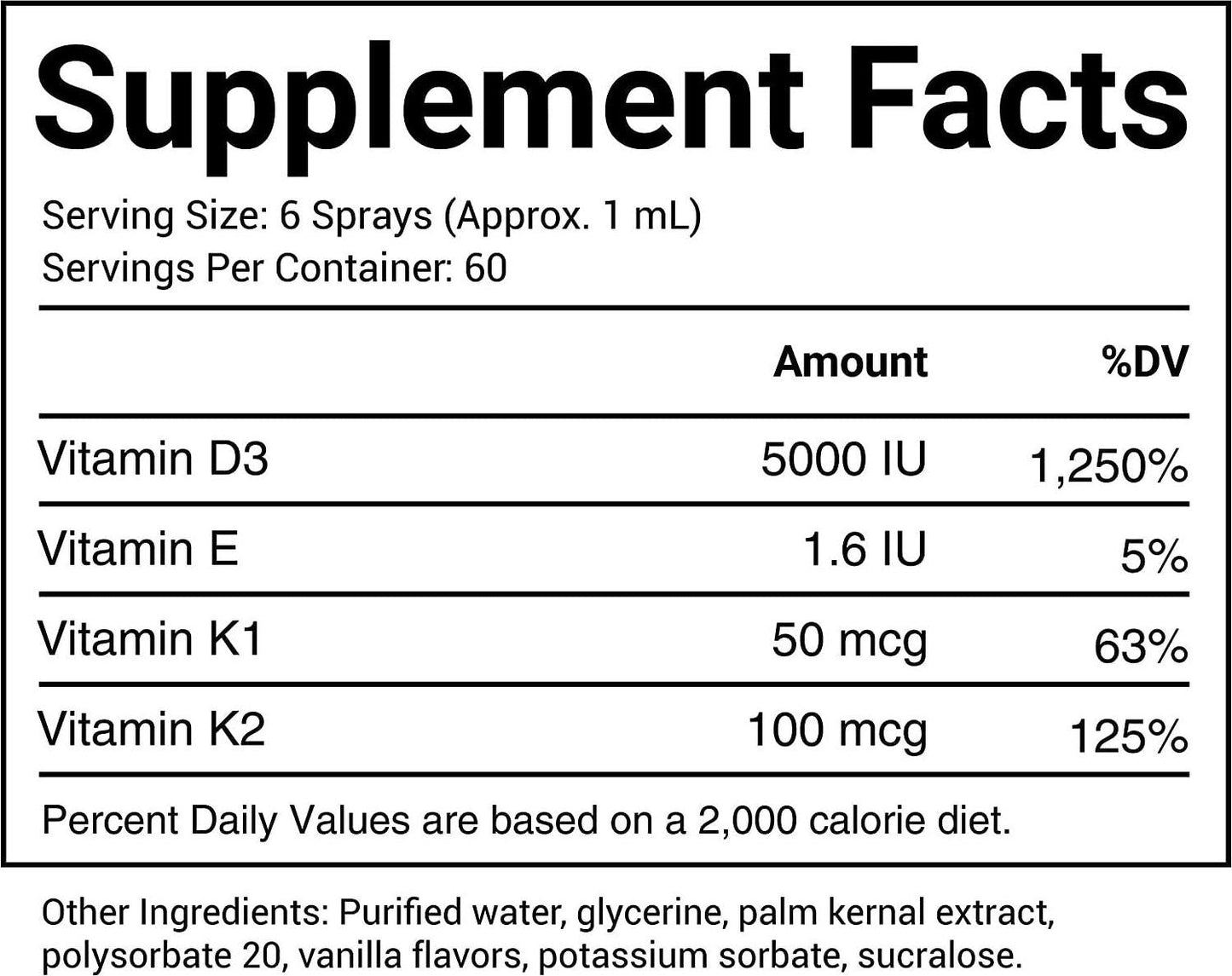 Advanced Vitamin D3 and K2 Spray-Most Effective Delivery with Nano Technology Provides Instant Absorption. More Effective Than Pills, Powders, and Capsules. (4 oz)