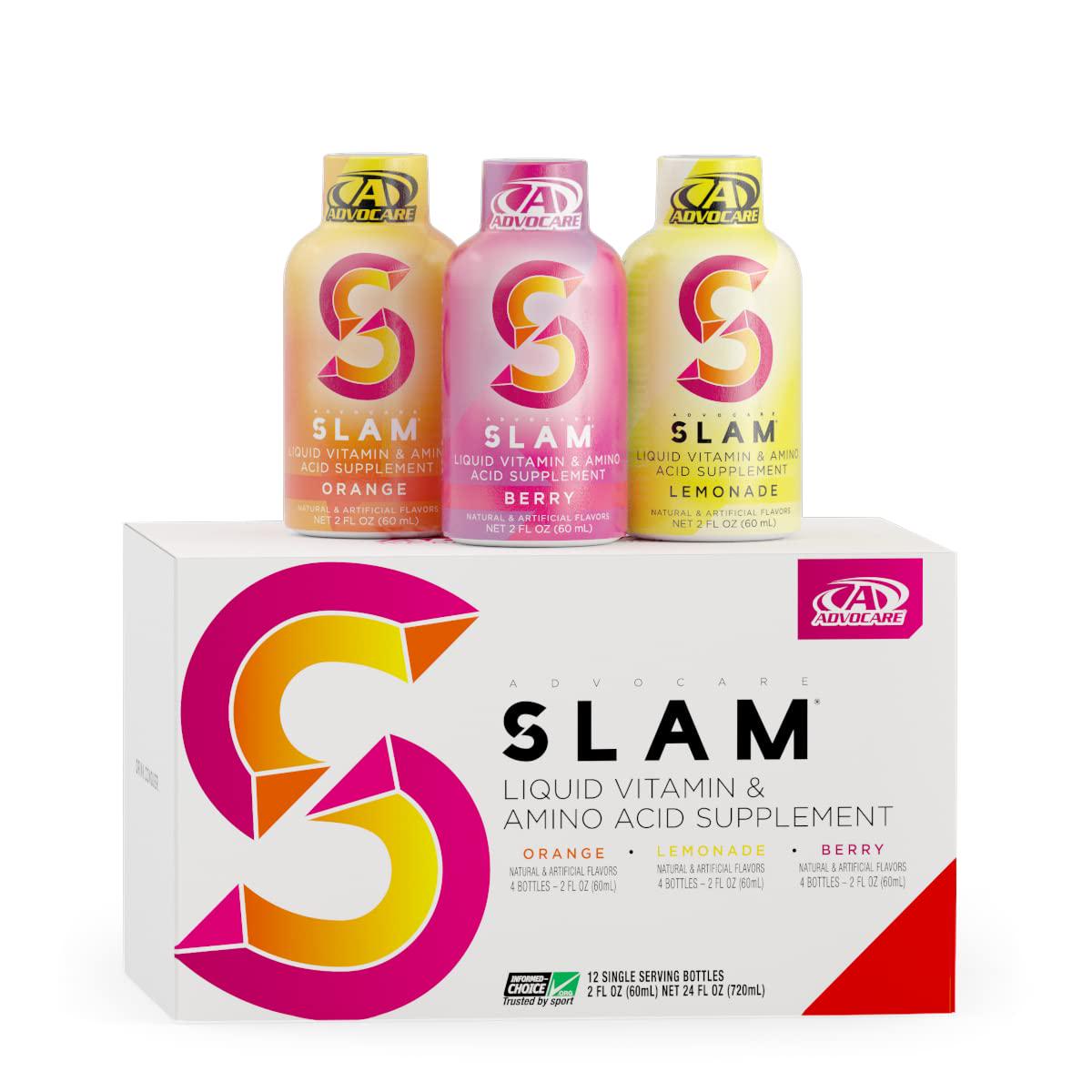 AdvoCare Slam Variety Pack, 12 Single Serving Bottles, 2 FL OZ Each