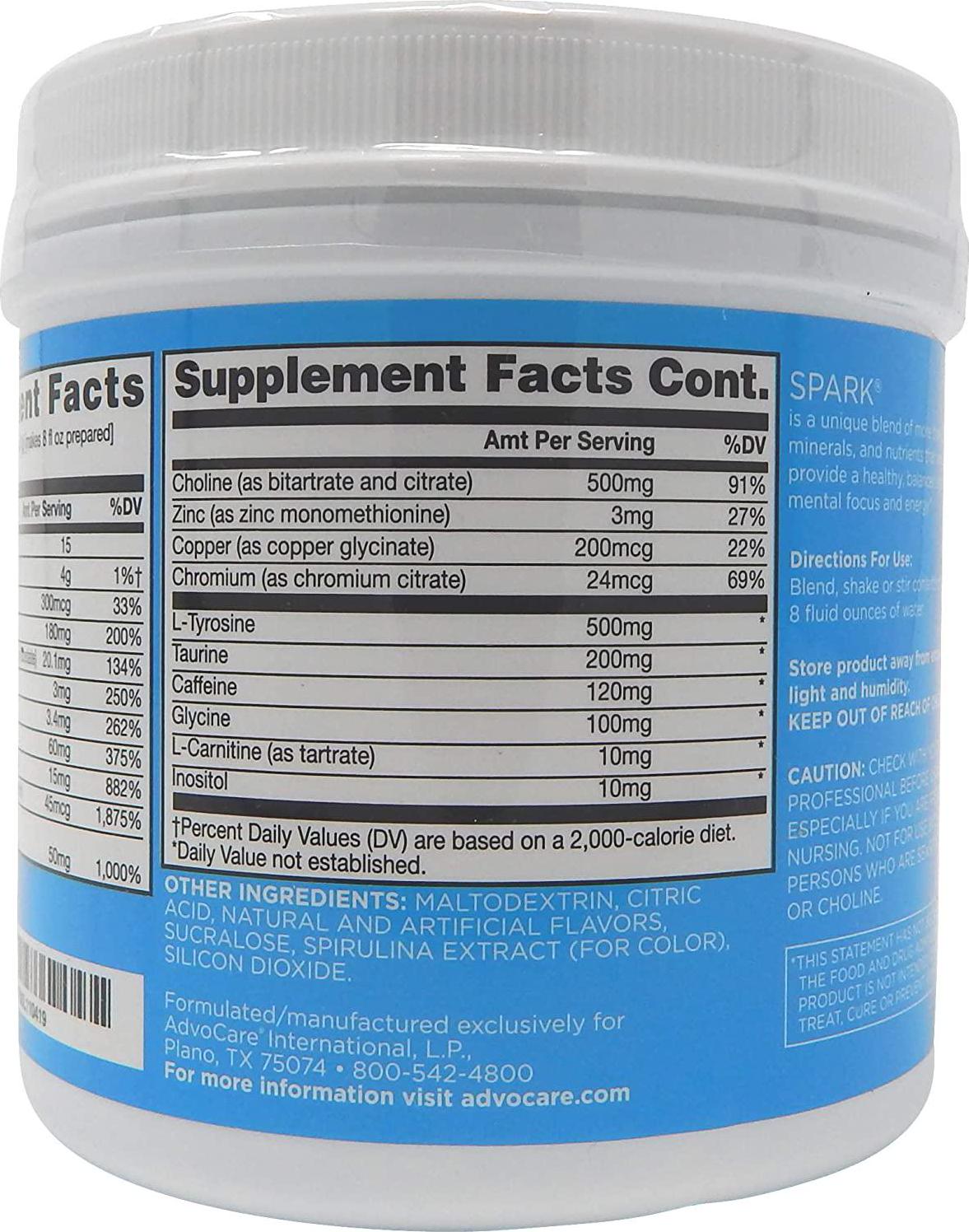 Advocare Spark Blue Raspberry Energy Formula (42 Serving)