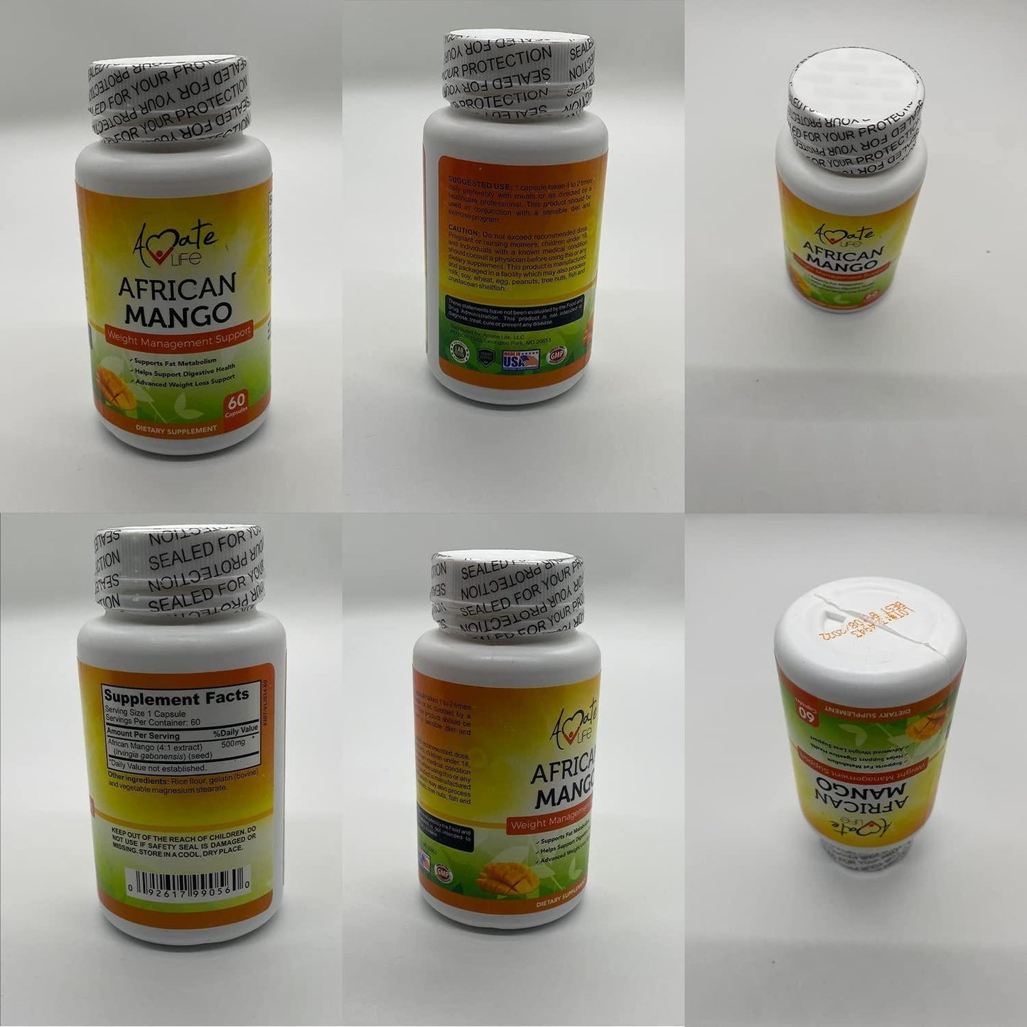 African Mango Seed Extract Irvingia Gabonensis Supports Metabolism and Fat Burning Weight Management Supplement Metabolic Booster, Non-GMO Formula 60 Capsules Made in USA by Amate Life