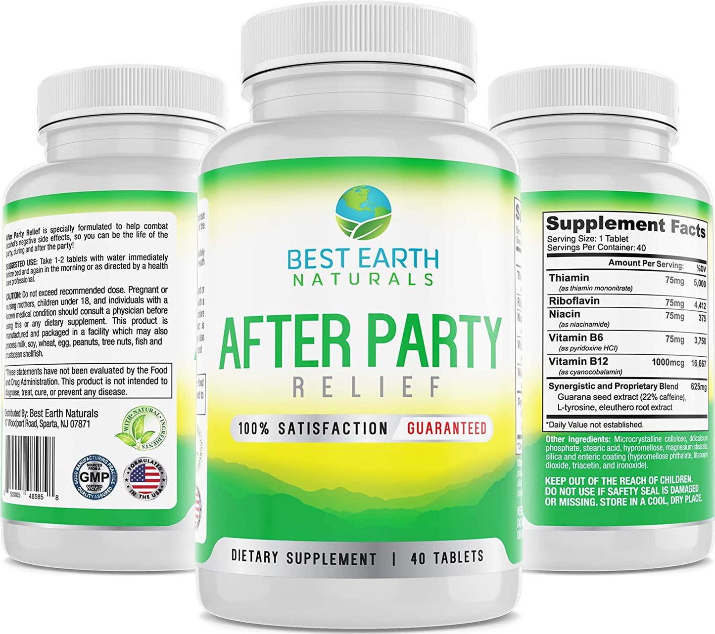 After Party - with B Vitamins, Guarana Seed Extract, L-tyrosine and More for Better Mornings - 40 Count