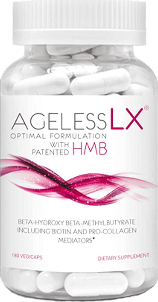 AgelessLX Anti Aging Supplement for Women - with HMB Collagen Enhancer Plus Vitamin D3 and K2, Horsetail and Biotin - Helps Build Lean Muscle, Strong Nails and Promotes Hair Growth