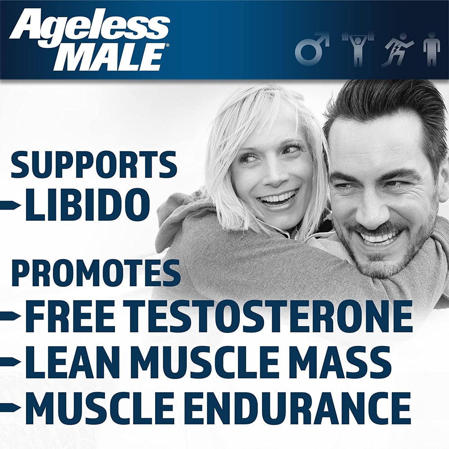 Ageless Male Free Testosterone Booster for Men and Ageless Male Advantage Premium Multivitamin for Men 50 Plus - Increase Free Testosterone + Once Daily Multivitamin with Brain and Cholesterol Care