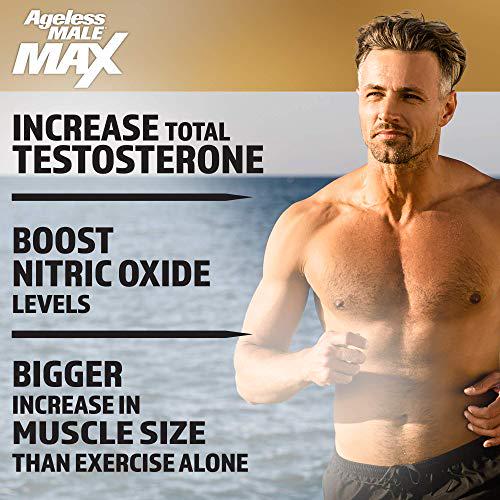 Ageless Male Max Total Testosterone Booster and Ageless Male Advantage Premium Multivitamin for Men 50 Plus - Boost Total Testosterone + Brain and Cholesterol Care