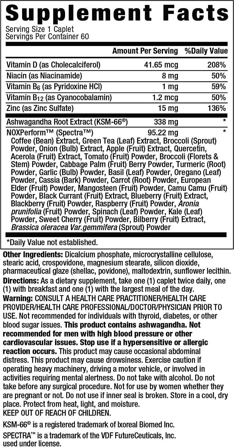 Ageless Male Max Total Testosterone Booster for Men Reduce Fat Faster Than Exercise Alone and Increase Nitric Oxide with Powerful, Safe Total Test Booster (60 Caplets, 1-Bottle)