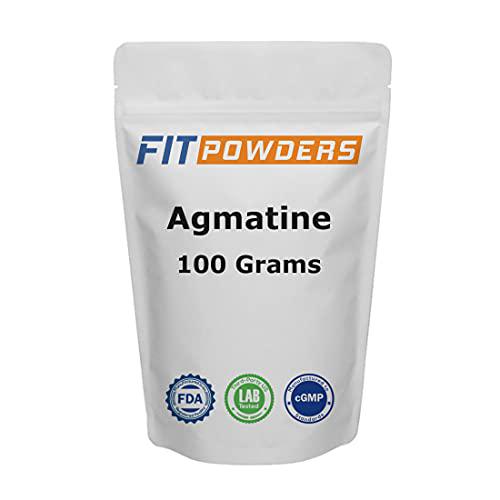 Agmatine Powder Sulfate 100g (100 Grams, 200 Servings) 100% Pure, Strength and Pump (Nitric Oxide) Supplement by FitPowders