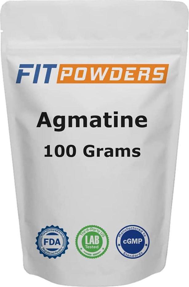 Agmatine Sulfate Powder 100g (100 Grams, 200 Servings) 100% Pure, Strength and Pump (Nitric Oxide) Supplement by FitPowders