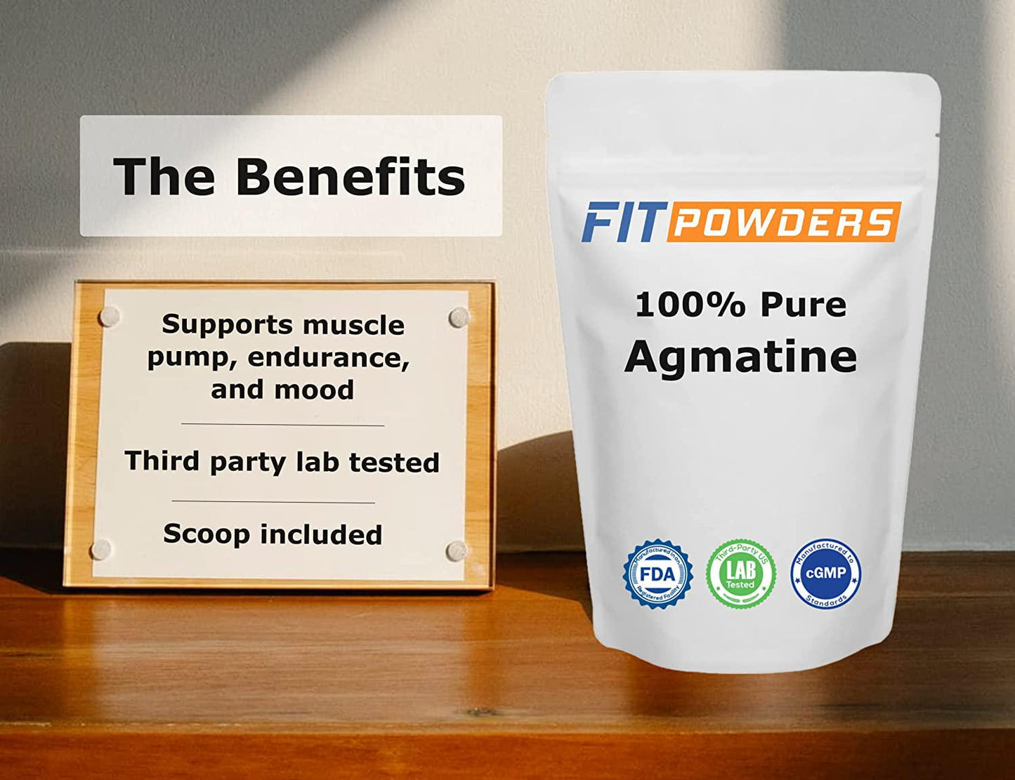 Agmatine Sulfate Powder 100g (100 Grams, 200 Servings) 100% Pure, Strength and Pump (Nitric Oxide) Supplement by FitPowders