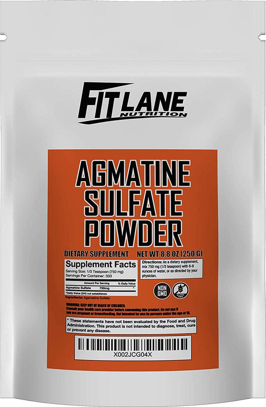 Agmatine Sulfate Powder, Bulk Nitric Oxide Supplement, 250 Gram Value Sized Bag (333 Servings)