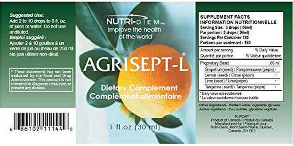 Agrisept - L Antioxidant 30ml (1 oz) 12 bottles by Nutri-Diem Inc.