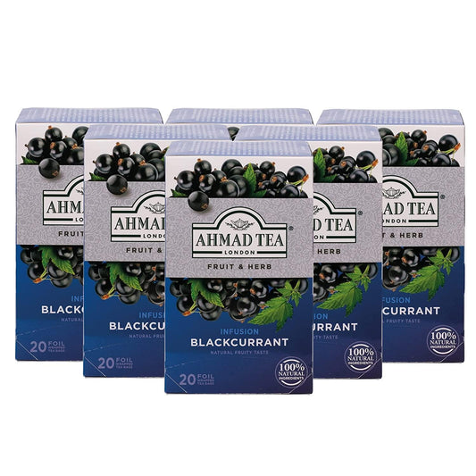 Ahmad Tea, Blackcurrant, 20-Count (Pack of 6)