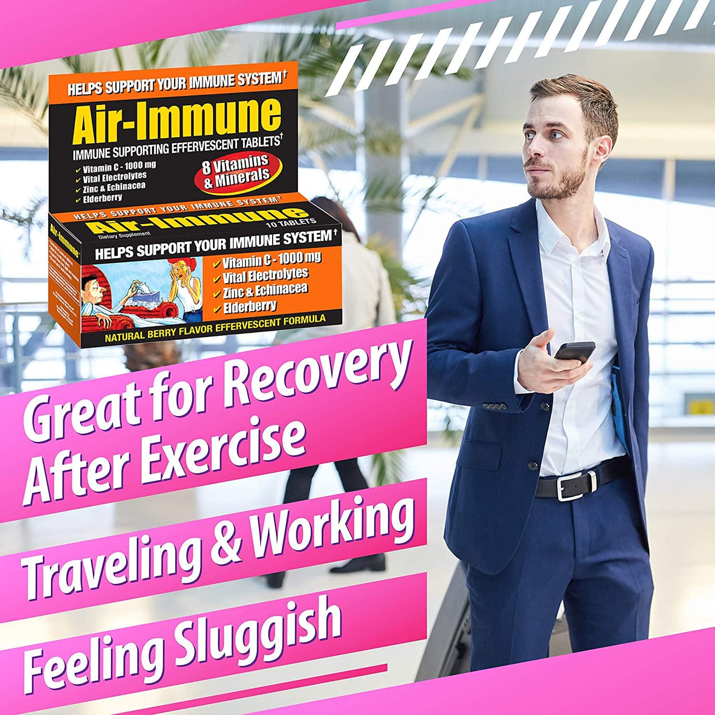 Air-Immune Effervescent Tablets with Vitamin C, Zinc, Echinacea and Elderberry