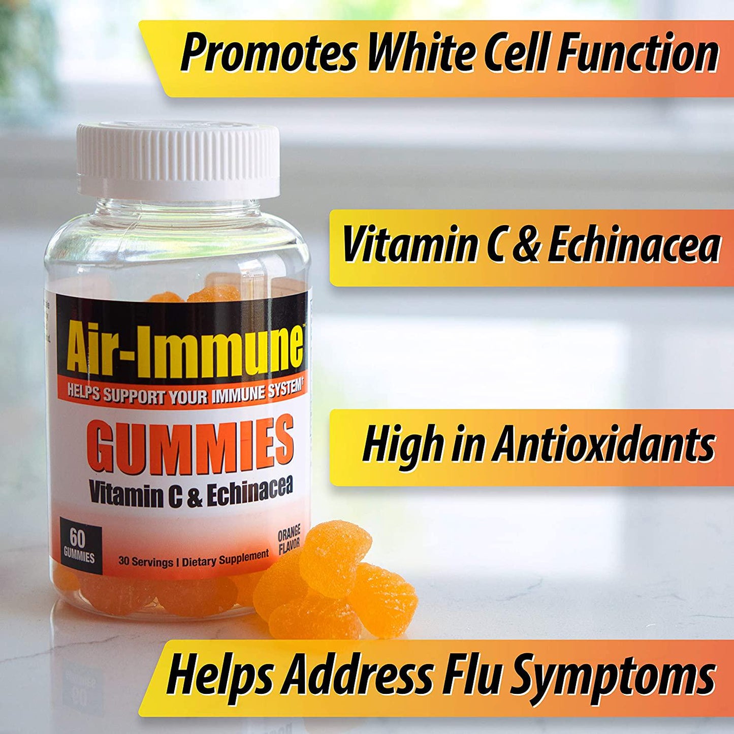 Air-Immune Gummies with Vitamin C and Echinacea, 60 Gummies, 30 Servigs
