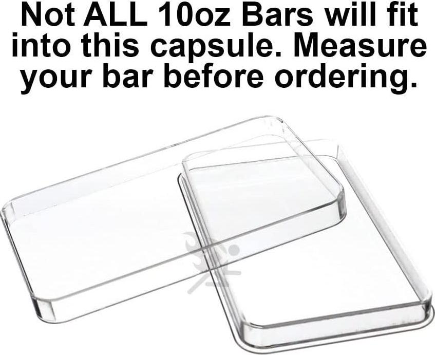 Air-Tite 10oz Silver Bar Direct Fit Capsule Holders, 10 Pack