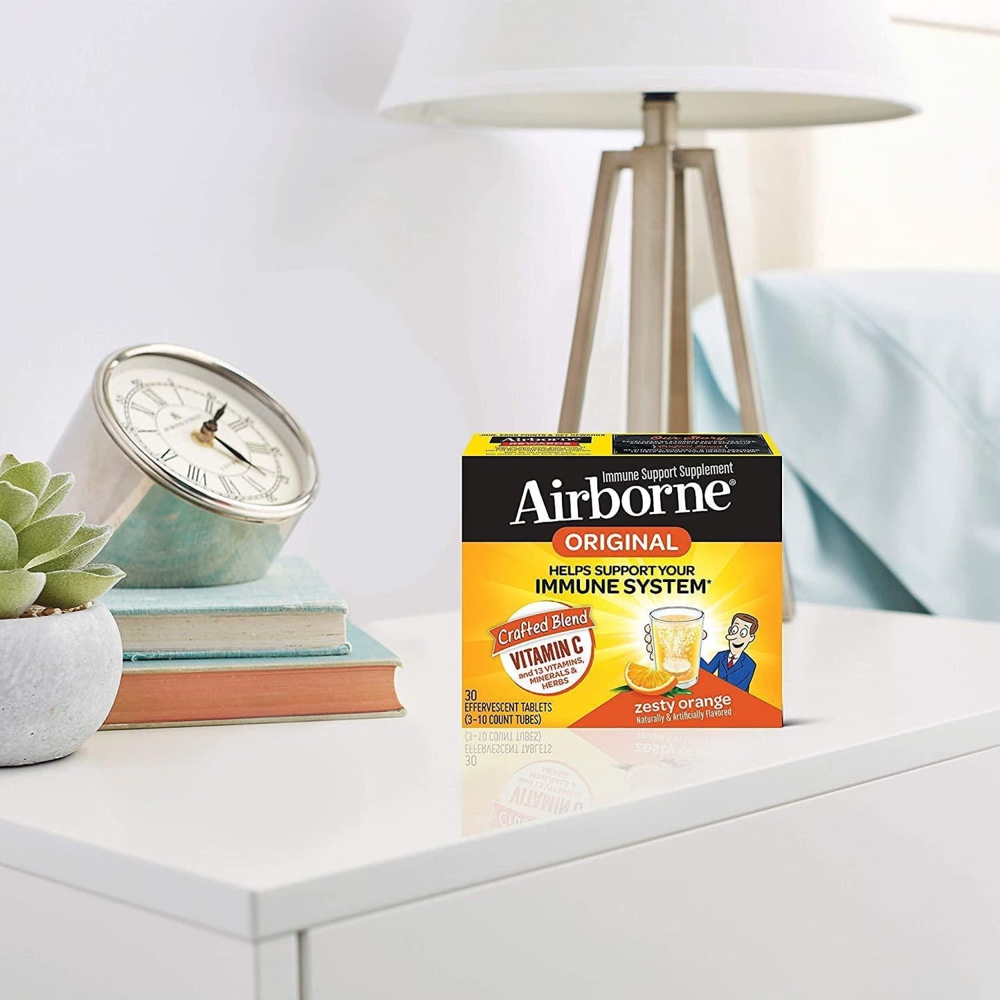 Airborne 10030 Immune Support Effervescent Tablet, Zesty Orange, 30 Tablets