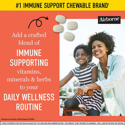 Airborne 116 Piece Immune Support Chewable Tablets, Citrus (Packaging May Vary)