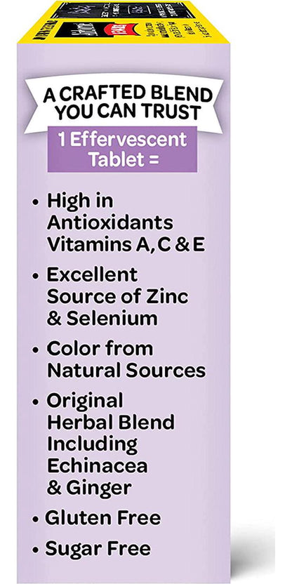 Airborne Elderberry Extract + Vitamin C 1000mg (per serving) - Effervescent Tablets (30 count in a box), Gluten-Free Immune Support Supplement, With Vitamins A C E, Zinc, Selenium, Sugar Free