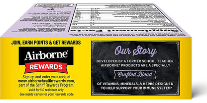 Airborne Elderberry Extract + Vitamin C 1000mg (per serving) - Effervescent Tablets (30 count in a box), Gluten-Free Immune Support Supplement, With Vitamins A C E, Zinc, Selenium, Sugar Free