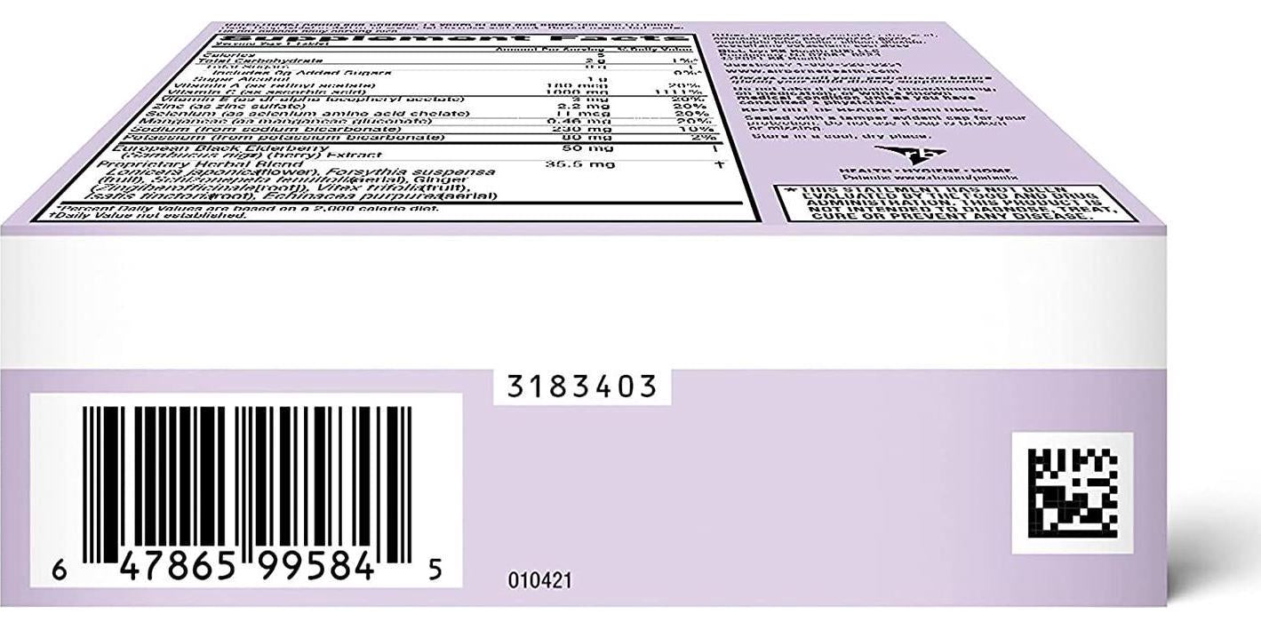 Airborne Elderberry Extract + Vitamin C 1000mg (per serving) - Effervescent Tablets (30 count in a box), Gluten-Free Immune Support Supplement, With Vitamins A C E, Zinc, Selenium, Sugar Free