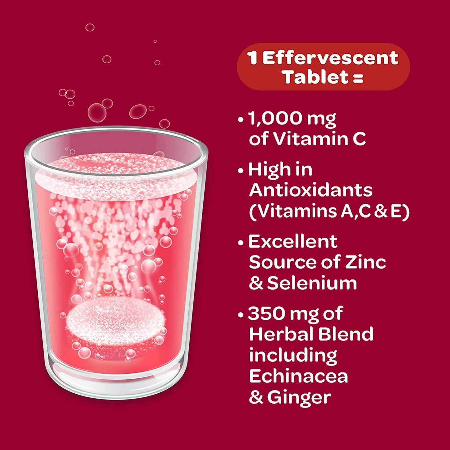 Airborne Very Berry Effervescent Tablets, 10 count - 1000mg of Vitamin C - Immune Support Supplement