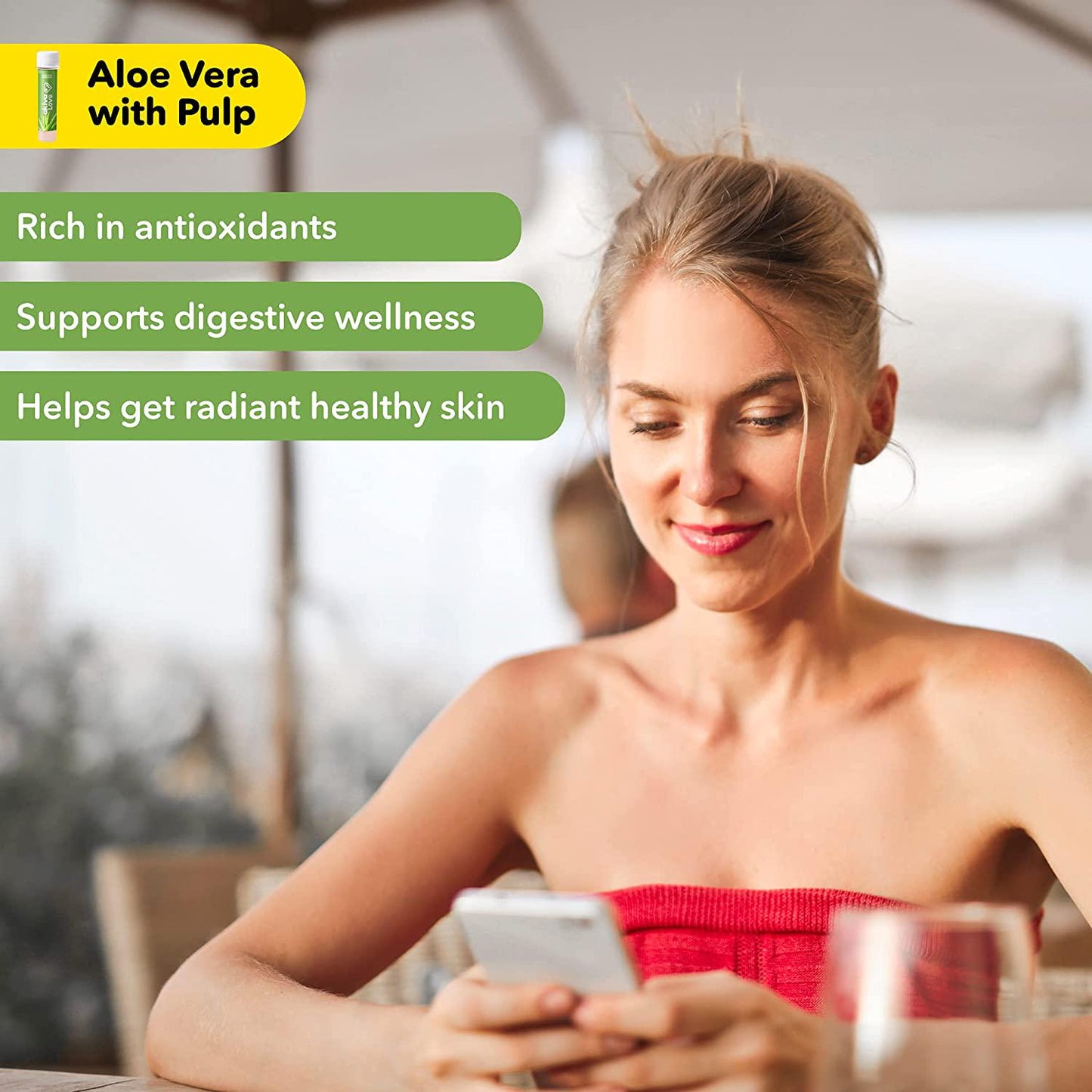 Akiva Love Aloe Vera Juice Shots with Pulp (Pack of 15) | Radiant and Clear Hydrated Skin | Reduces Skin Aging, Acne, Dark Spots | Natural, Ayurvedic, Ready To Drink