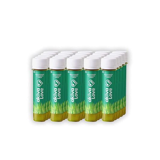 Akiva Superfoods Wheatgrass Daily Antioxidant Shot Natural Detox, 2oz. Ready to Drink Servings (Pack of 30)