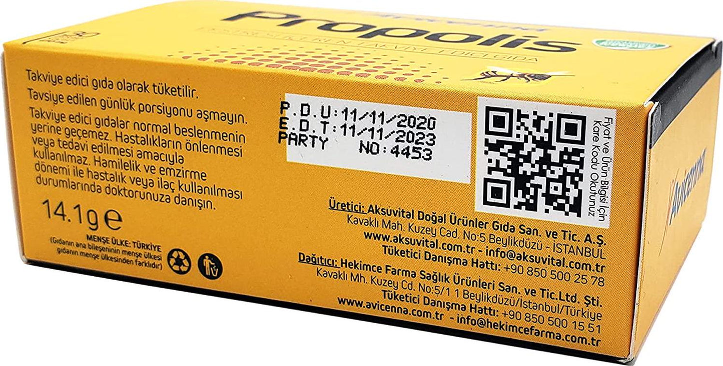 Aksu Vital Avicenna Bee Propolis Supplement, 470mg 30 Vegan Capsules